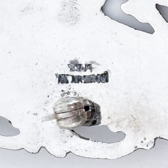 Vintage Siam Sterling Silver 925 Blue Guilloché Enamel Dancer Brooch Pendant - Picture 4 of 6